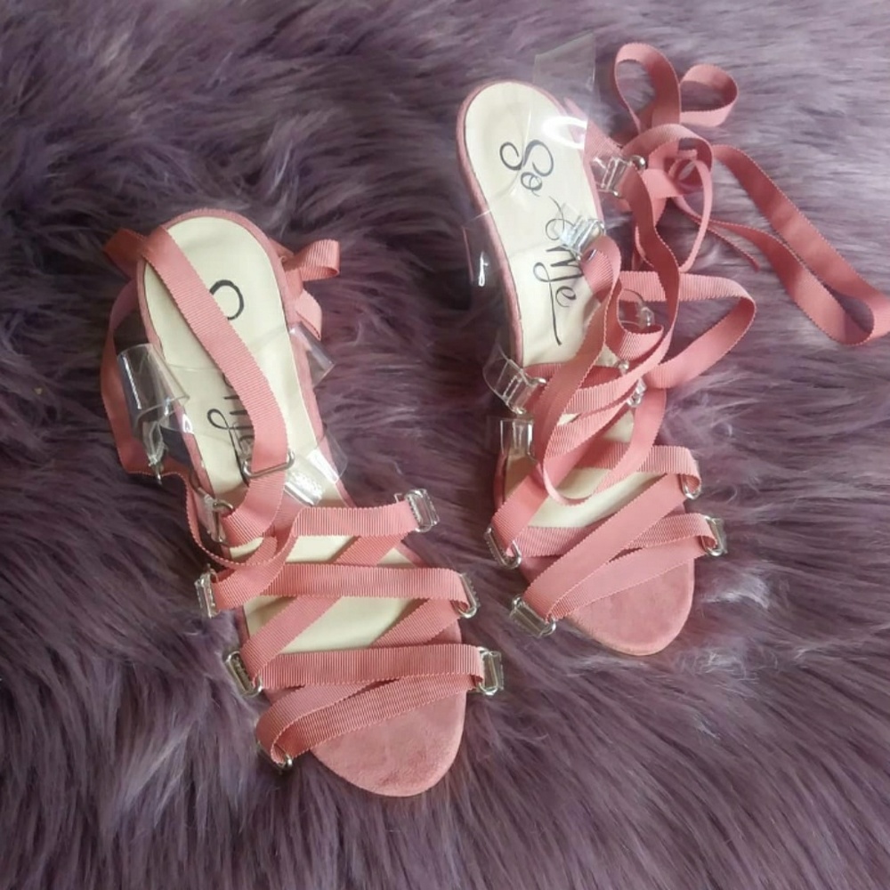 Laced Up Blush Shoes